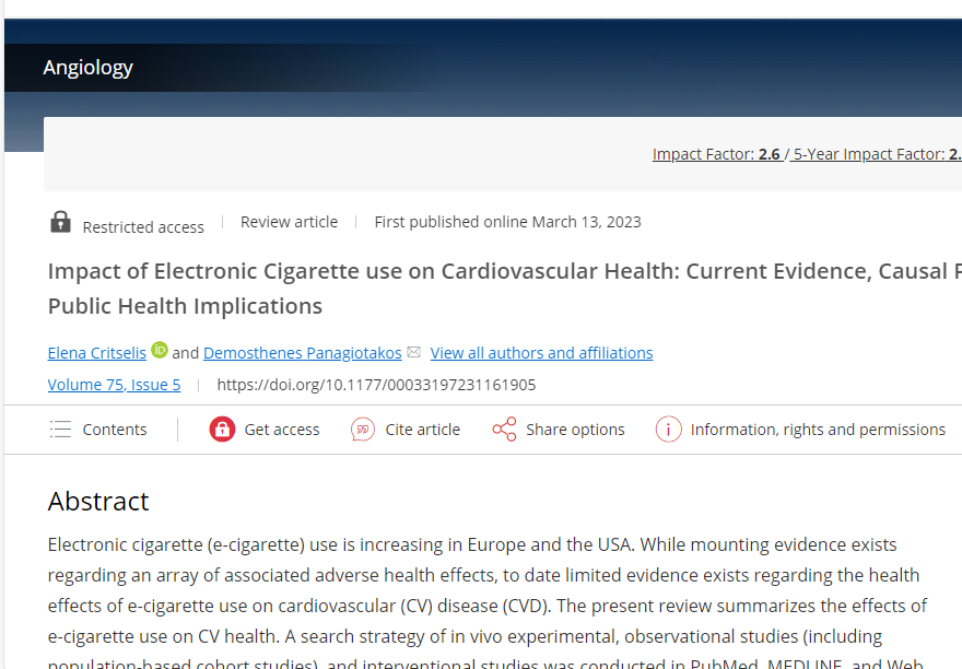 Impact of Electronic Cigarette use on Cardiovascular Health: Current Evidence, Causal Pathways, and Public Health Implications