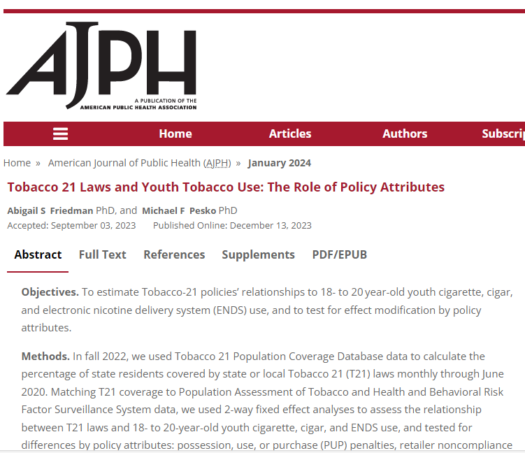Tobacco 21 Laws and Youth Tobacco Use: The Role of Policy Attributes