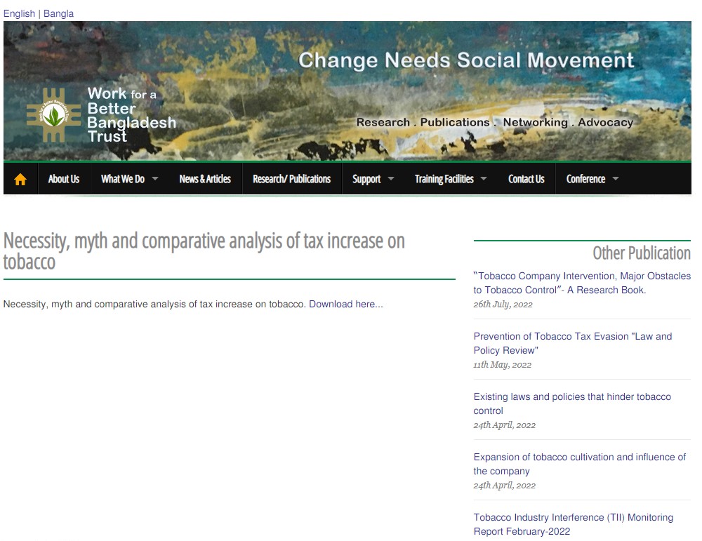 Necessity, myth and comparative analysis of tax increase on tobacco